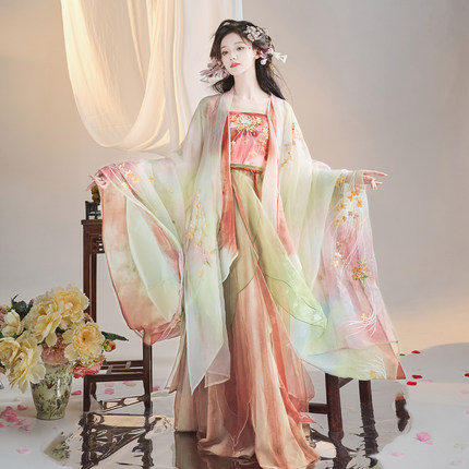 华服未来原创汉服女南北朝齐腰裙夏秋新款重工刺绣—花锦鱼影