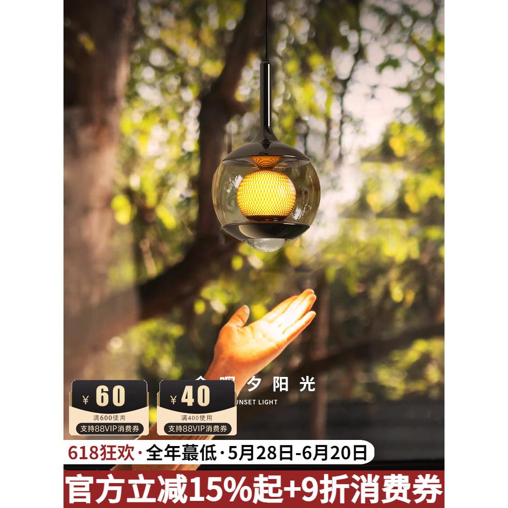 余晖助眠卧室床头吊灯可升降意式极简高级感手扫感应主卧伴睡吊灯