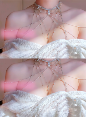 显波器胸链锁骨链辣妹身体后背链绝美性感穿搭配饰buling闪镶钻男