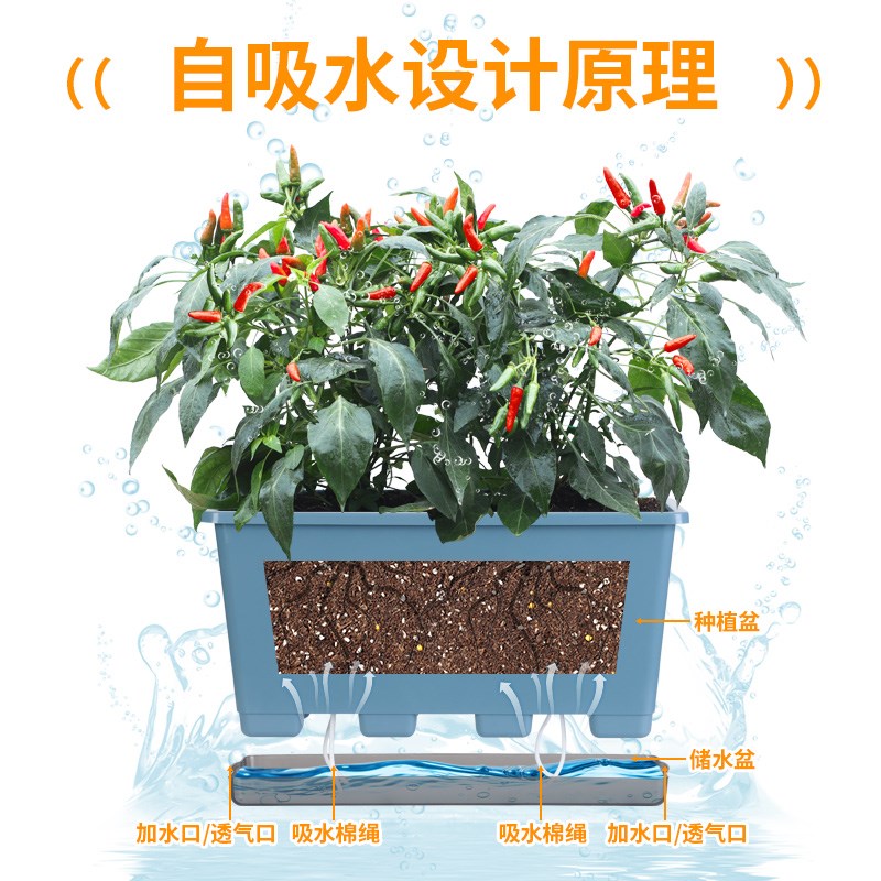 阳台种菜盆大号长方形花盆楼顶种菜箱番茄种植箱加深塑料花盆