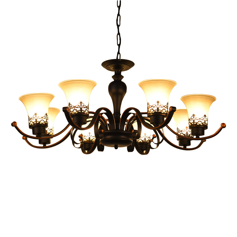 美式乡村田园吸顶灯具客厅吊灯简约套餐卧室北欧式复古铁艺餐厅饰