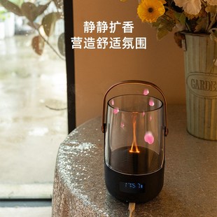 火焰香薰机家用卧室雾化加湿器香氛扩香烛光摆件创意生日礼物