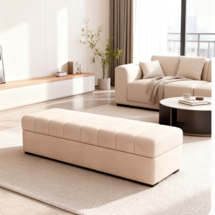 轻奢高级感沙发凳收纳储物凳子床尾凳休息区长凳衣帽间换鞋凳脚踏