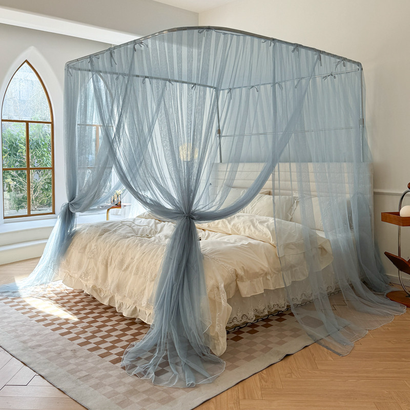 U型易拆洗可伸缩升降A类蚊帐不锈钢支架新型落地家用新款卧室床幔