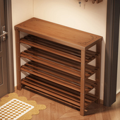 凳2025新款 柜置物架出租房用简易实木鞋 架子多层家用门口入户鞋 鞋