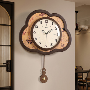 中古风轻奢高级感挂钟大气时钟挂墙现代简约创意客厅2025新款钟表