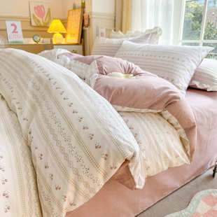 全棉纯棉四件套床单被套180x220x200三件套床上用品定制订做尺寸