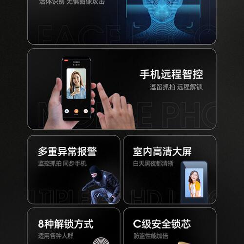 甄选指纹锁可视家用防盗门密码锁电子锁全自动指纹解锁入户门锁智