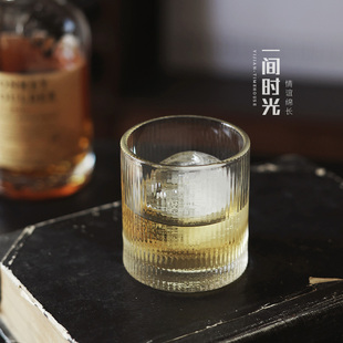 手工玻璃威士忌酒杯高级感家用轻奢洋酒杯烈酒杯简约啤酒杯子 日式