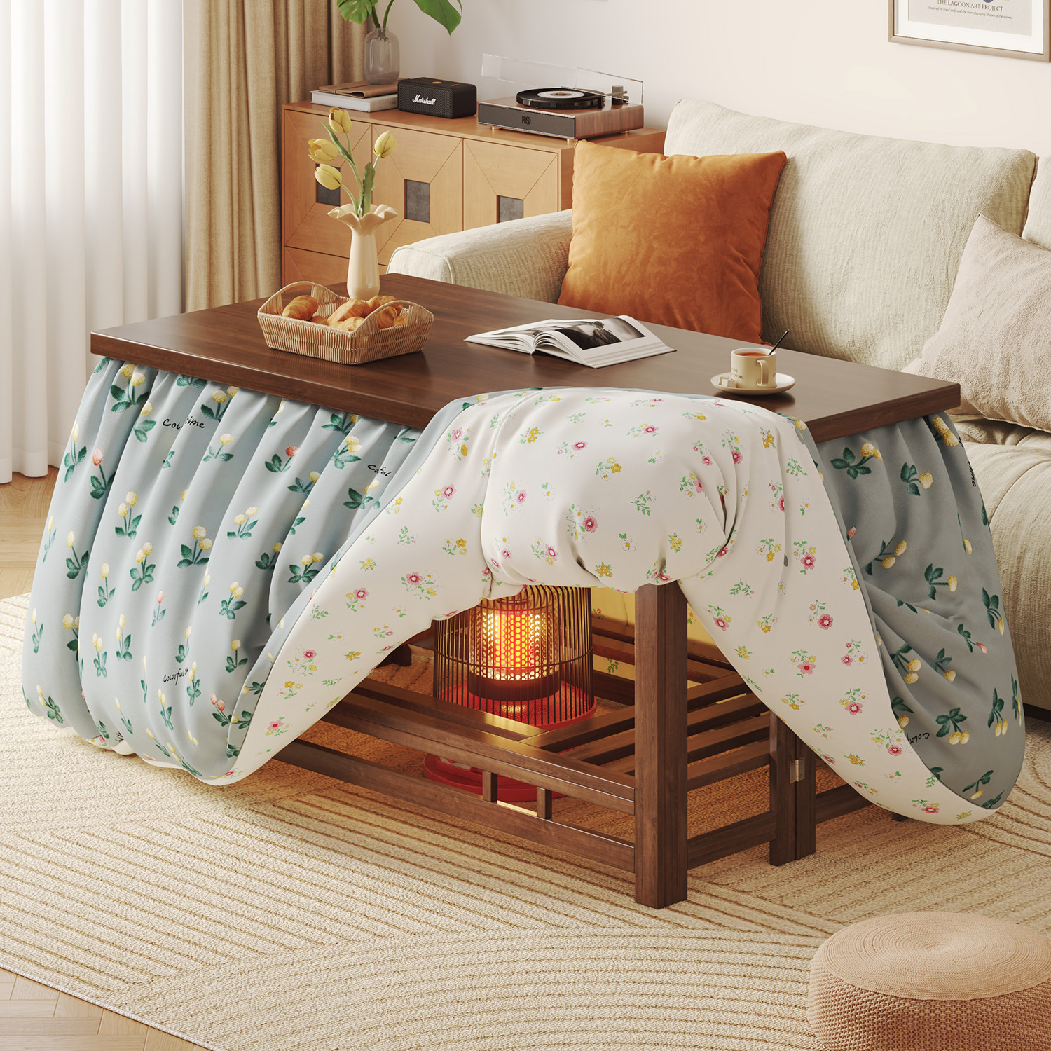 冬季加厚折叠桌布罩家用取暖桌