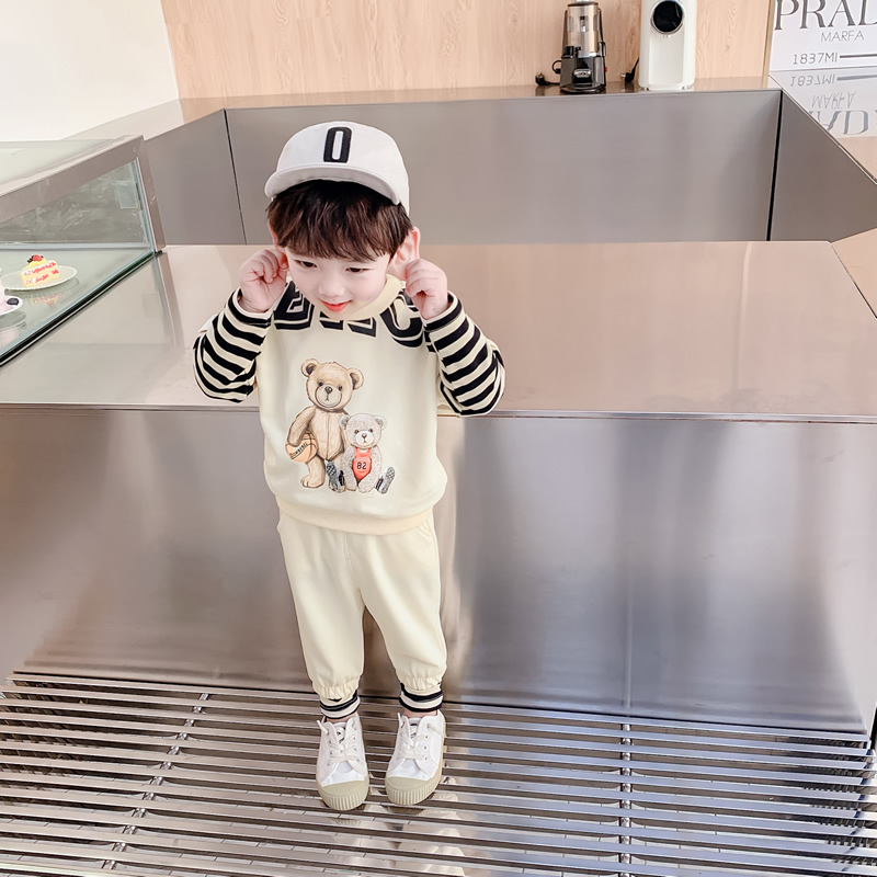 男宝宝春装套装1-2-3岁潮洋气4小童5儿童装6男童春秋款卫衣两件套