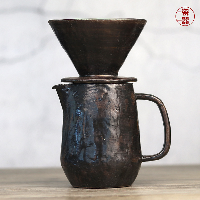 纯手工手冲陶瓷咖啡滤杯过滤壶漏斗v60滤纸杯子一套装家用办公室