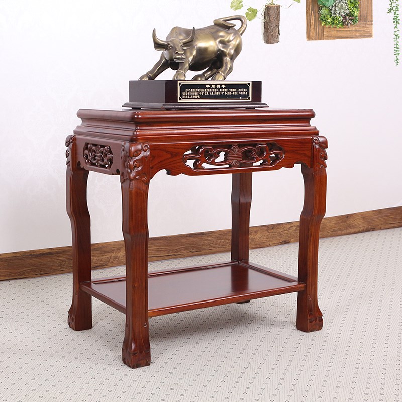 实木鱼缸架中式客厅奇石架榆木花几整装方形花架子花盆瓶架盆景架