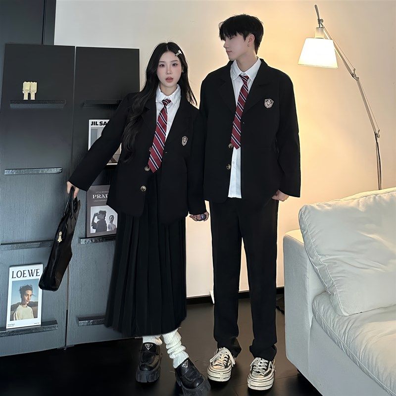 初中学生校服秋季英伦学院风西装高中生毕业合唱朗诵演出班服套装