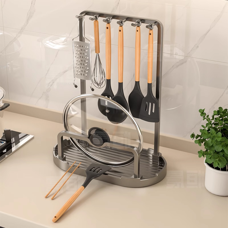 台面锅盖架放置器坐式锅铲架托厨房置物架铲子勺子架砧板菜板架子
