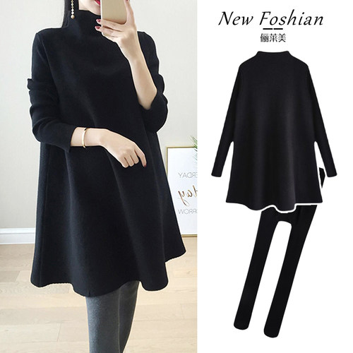 孕妇套装秋款2023新款上衣长袖时尚款裙子秋冬毛衣针织秋装洋装