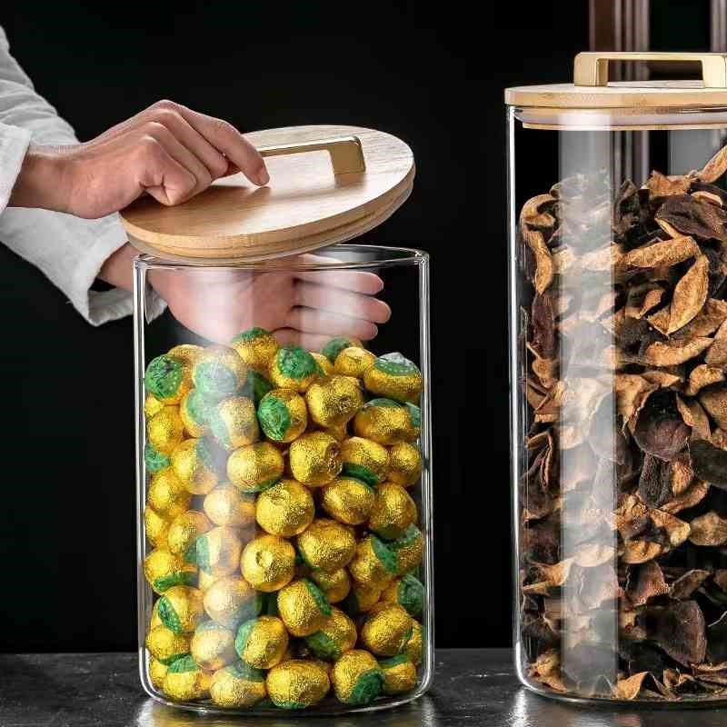 大容量玻璃密封罐陈皮罐青柑罐加厚粮食罐储物罐储存罐透明展示罐