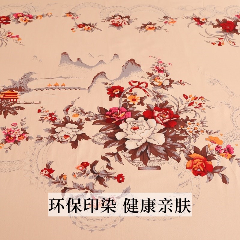 老上海纯棉丝光床单国民全棉加厚粗布被单传统老式怀旧牡丹花垫单