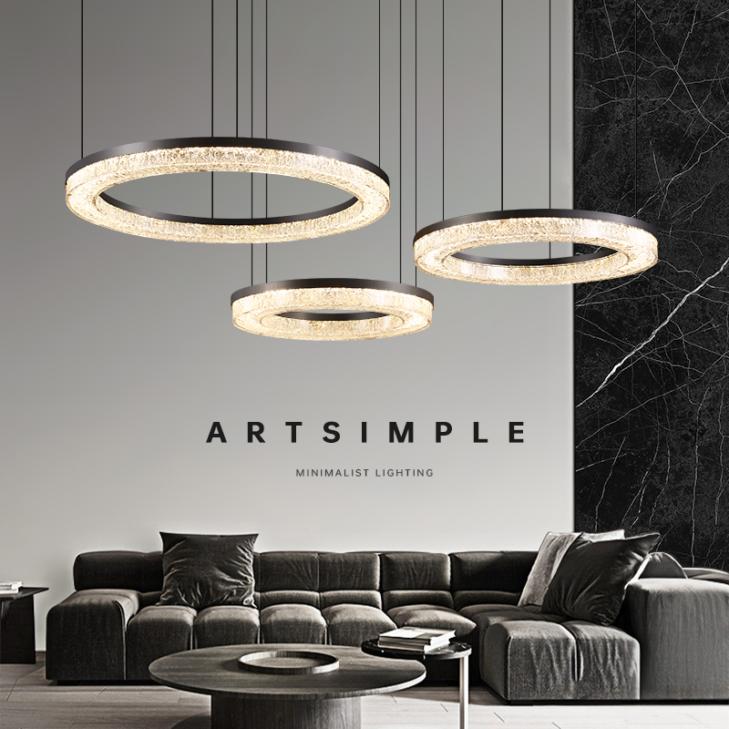 意式极简客厅吊灯现代简约圈圈轻奢大气高端餐厅吊灯别墅大厅主灯