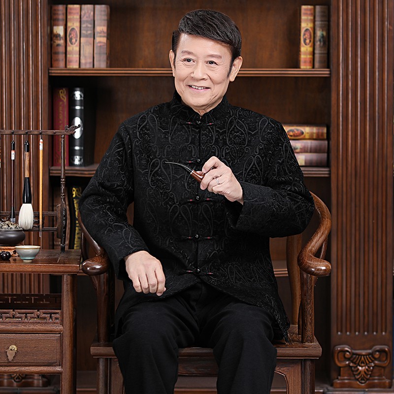 唐装男士中国风爷爷服装中老年人爸爸装外套过寿加厚保暖冬装棉衣