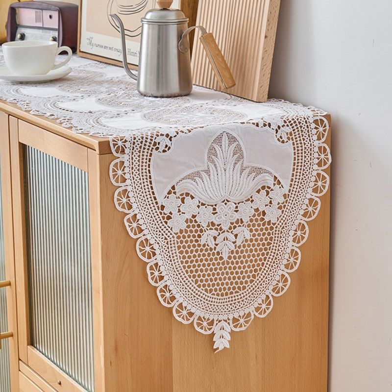 法式覆古餐桌桌旗白色鞋柜边斗柜装饰布长条蕾丝电视柜茶几盖巾布,居家布艺,桌旗,淘宝优惠券,粉丝福利购,淘宝优惠卷