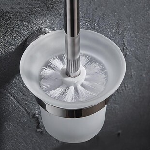 厕所马桶刷底座配件卫生间沥水马桶杯放马桶刷的磨砂杯镂空玻璃杯