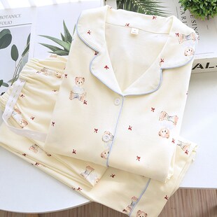 月子服春秋季 纯棉怀孕期孕妇睡衣产后9月份10喂奶哺乳家居服套装