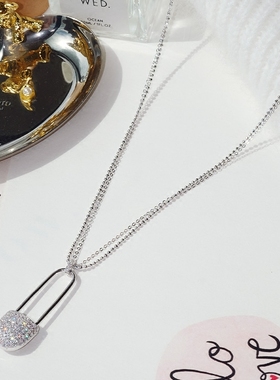 包邮韩国进口欧美别针女锆石项链