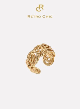 RC Retro Chic 意大利复古时尚首饰苏美涡纹回旋可调节戒指小众女