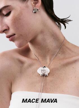 MACE MAVA 珀兰蝴蝶兰自然项链女高级毛衣炼原创镶锆石毛衣长项链