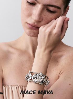 MACE MAVA 珀兰 蝴蝶兰三花手镯女款高级感原创镶锆石手镯30583