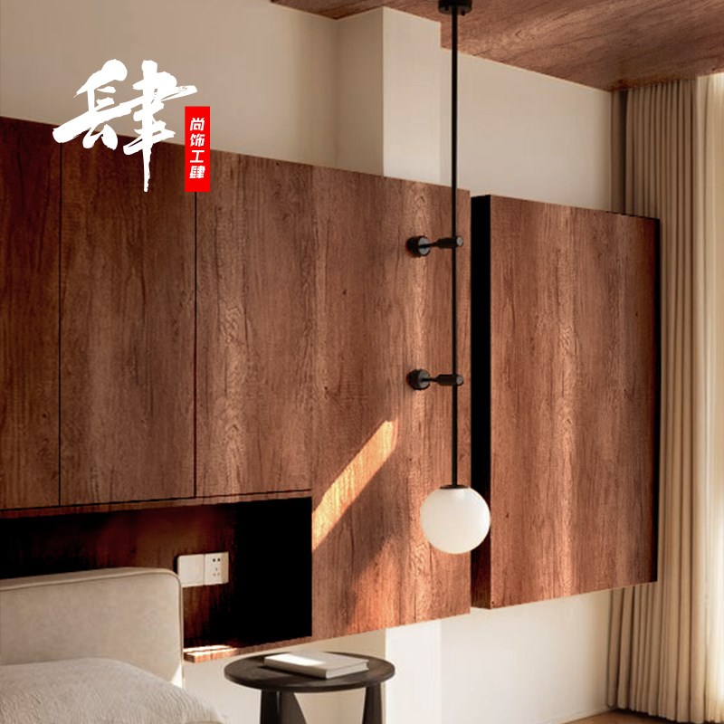 民宿墙纸自粘仿木纹茶馆酒吧防水防潮复古旧家具翻新贴纸桌面改色