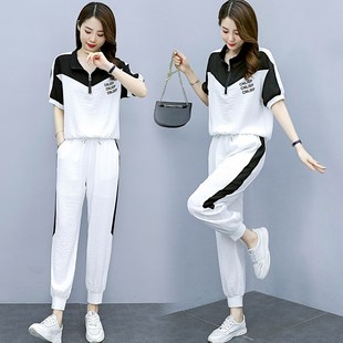 洋气宽松显瘦减龄薄款 时尚 韩版 女夏2025新款 两件套 休闲运动服套装