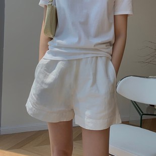 孕期小个子阔腿热裤 孕妇棉麻短裤 外穿打底裤 薄款 子不勒肚子春夏季