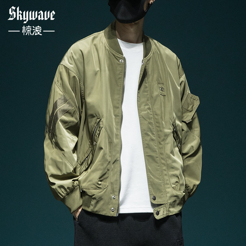美式潮牌飞行棒球服外套男士秋季潮流百搭宽松大码高级感休闲夹克