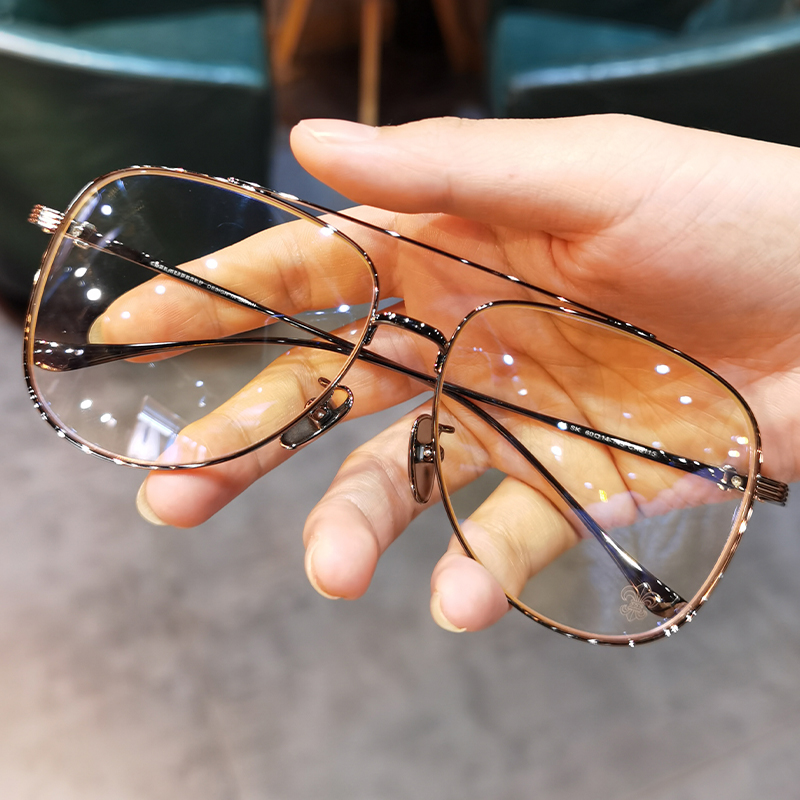 简丹萝心双梁大框近视眼镜框男女防蓝光大脸显瘦护目时尚蛤蟆眼镜