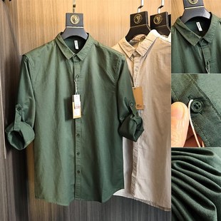 55%亚麻混纺 衬衫 夏季 两穿棉麻透气亲肤翻领半袖 男士 高端大厂单