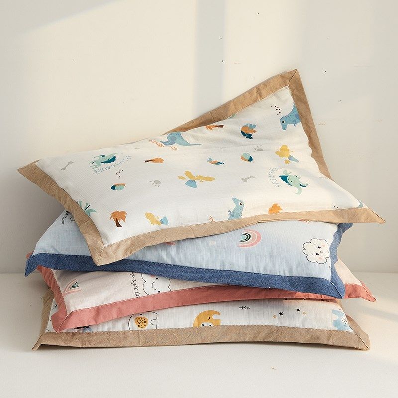 夏天全棉双层纱天然草本黄荆子荞麦壳儿童枕头套和枕芯一套小枕头