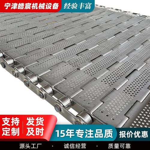 304不锈钢冲孔链板工业食品烘干脱水挡板式传送带输送机链板