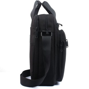 休闲出差单肩背包牛津纺单肩包斜挎包男潮流新款 A4男士 手提包竖款