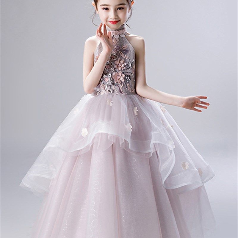 儿童公主裙礼服蓬蓬洋派女童生日宴会礼裙晚礼服走秀主持人照相馆