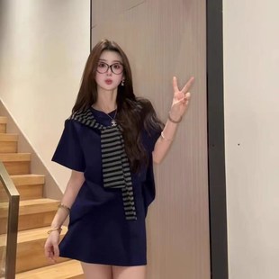 两件套短裙潮 半身裙新款 披肩三件套时尚 韩系T恤休闲宽松上衣夏季