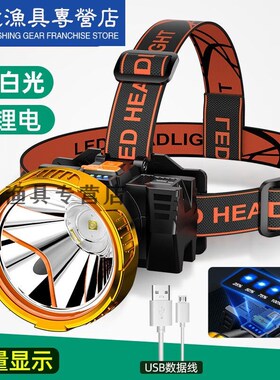 谧轩头灯强光充电亮感应氙气头戴式户外手电筒钓鱼LED矿灯15800W