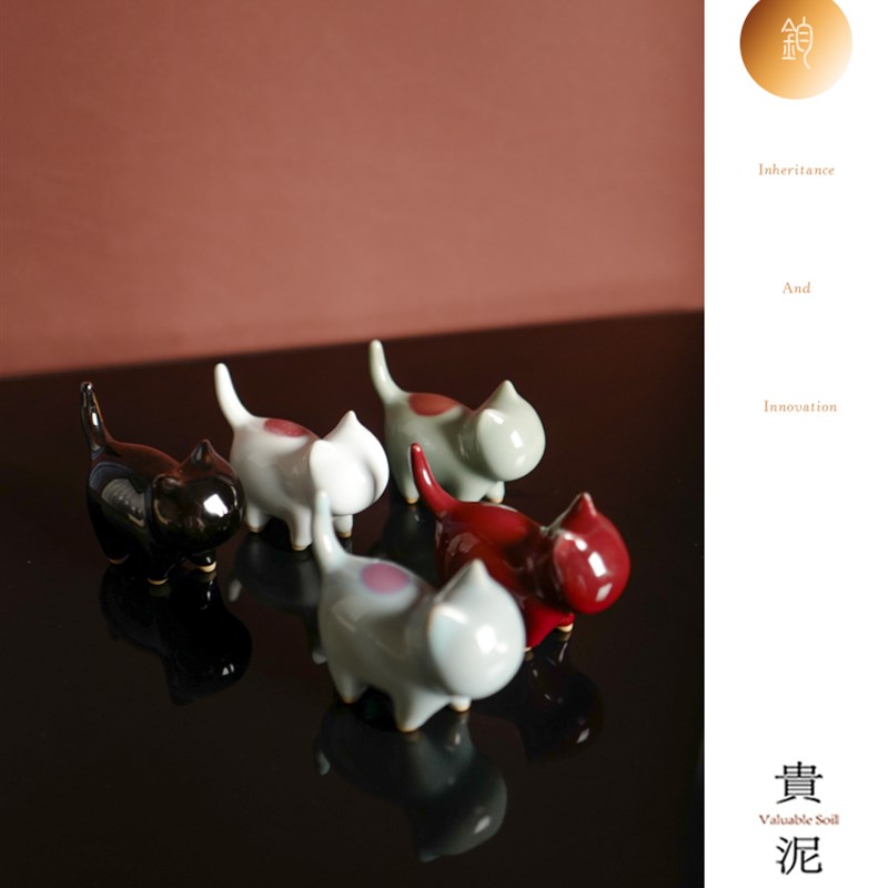 贵泥-萌哒哒!可爱猫咪钧瓷~创意陶瓷女生小猫卡通礼物送闺蜜摆件