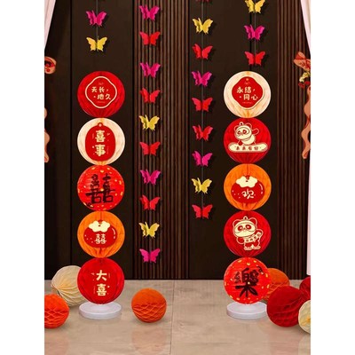 装饰婚房布置套装结婚立柱农村室外飘引笼婚庆门口路灯地婚礼路引