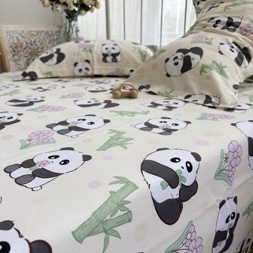 卡通竹纤维凉席床单款三件套夏季可水洗家用可水洗竹席空调夏凉席