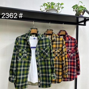 秋冬新款纯棉格子长袖男土休闲衬衫高端大气日系时尚朝流青春活力