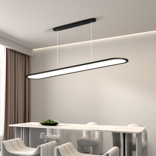 餐厅吊灯 灯具 现代简约创意长条吧台极简全光谱led办公室照明新款