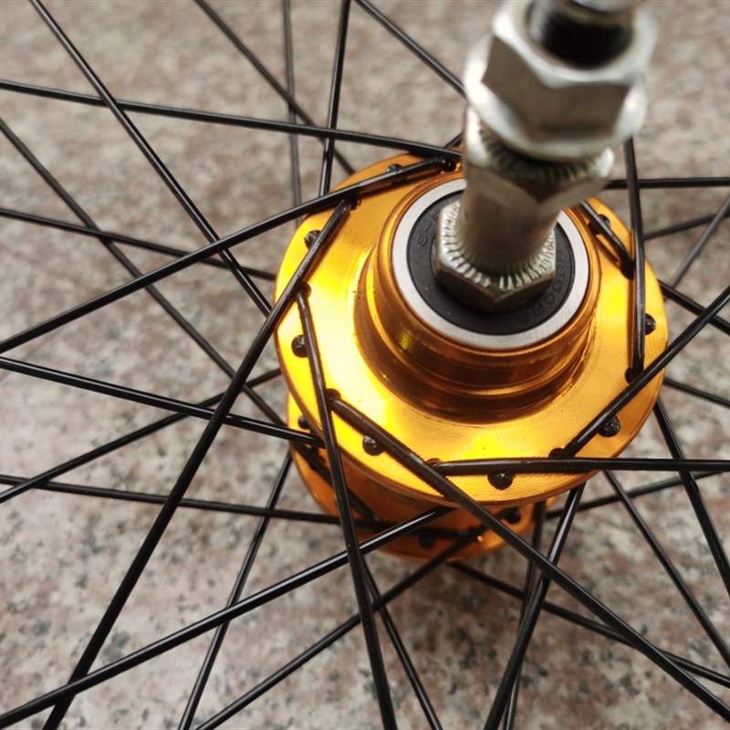 台湾生产机编20寸406双层刀圈培林铝合金花鼓旋式碟刹双用轮组