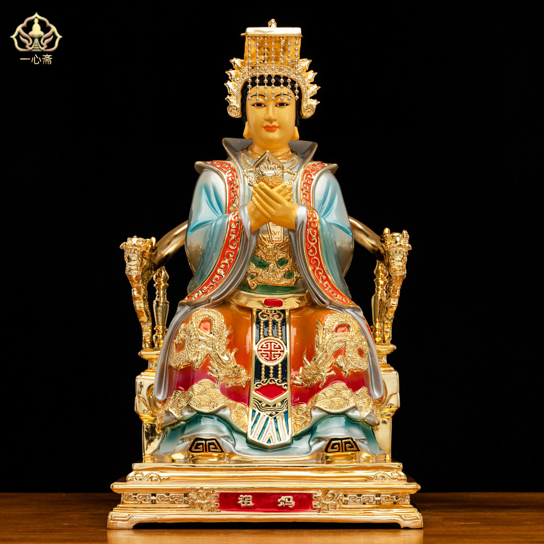 纯铜妈祖天上圣母天后像天妃娘娘海神林默娘湄洲妈祖家用供奉摆件